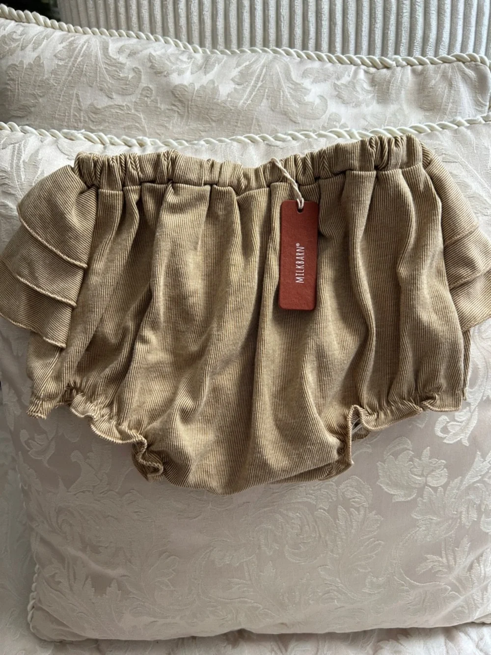 Milkbarn Stylish Ruffle 12-18 months Tan Bloomers